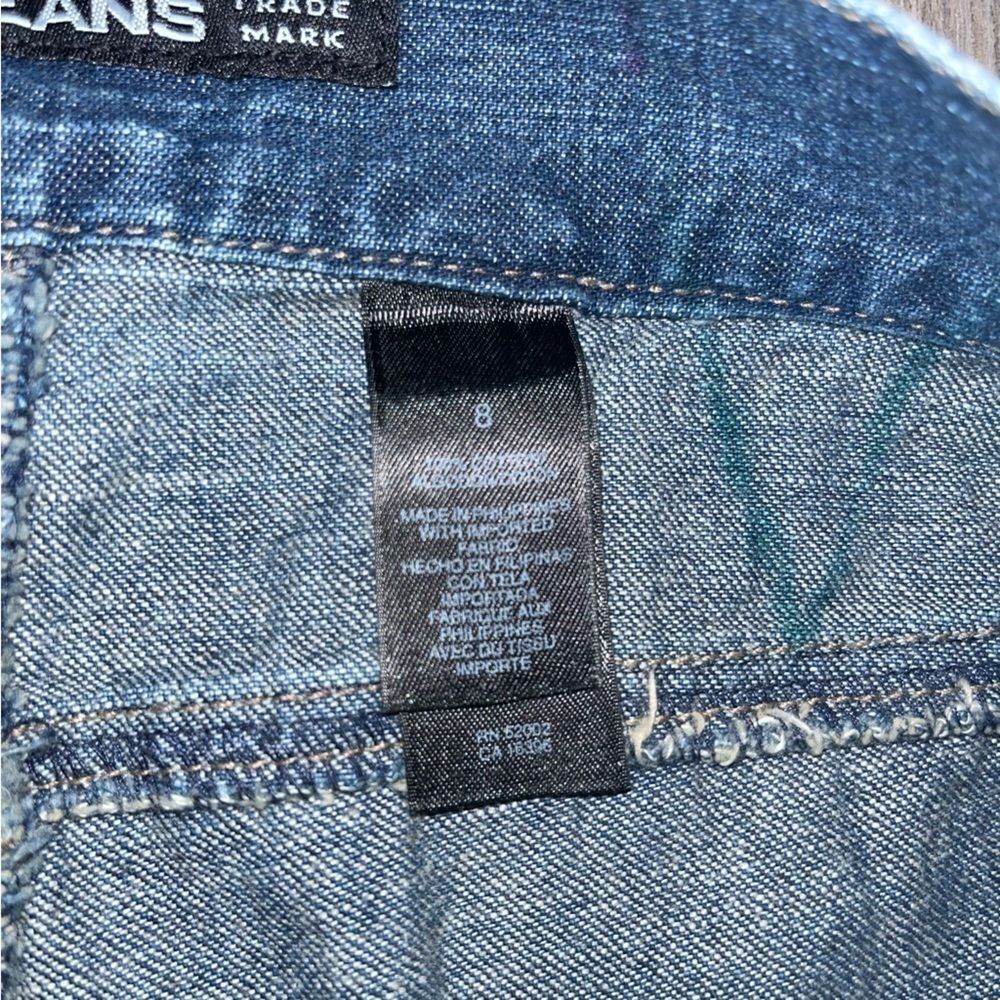 DKNY vintage flared wide leg jeans women’s size 8 raw hem Y2K denim blue jeans - Picture 10 of 12